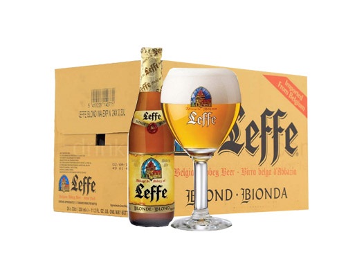 THÙNG 24 CHAI LEFFE VÀNG BLONDE 330ML - BIA BỈ