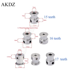 【CW】 2GT 15 16 17 teeth Timing Pulley Bore 4/5/6mm for GT2 Open Synchronous belt width 6mm backlash 17Teeth 16T 1pcs