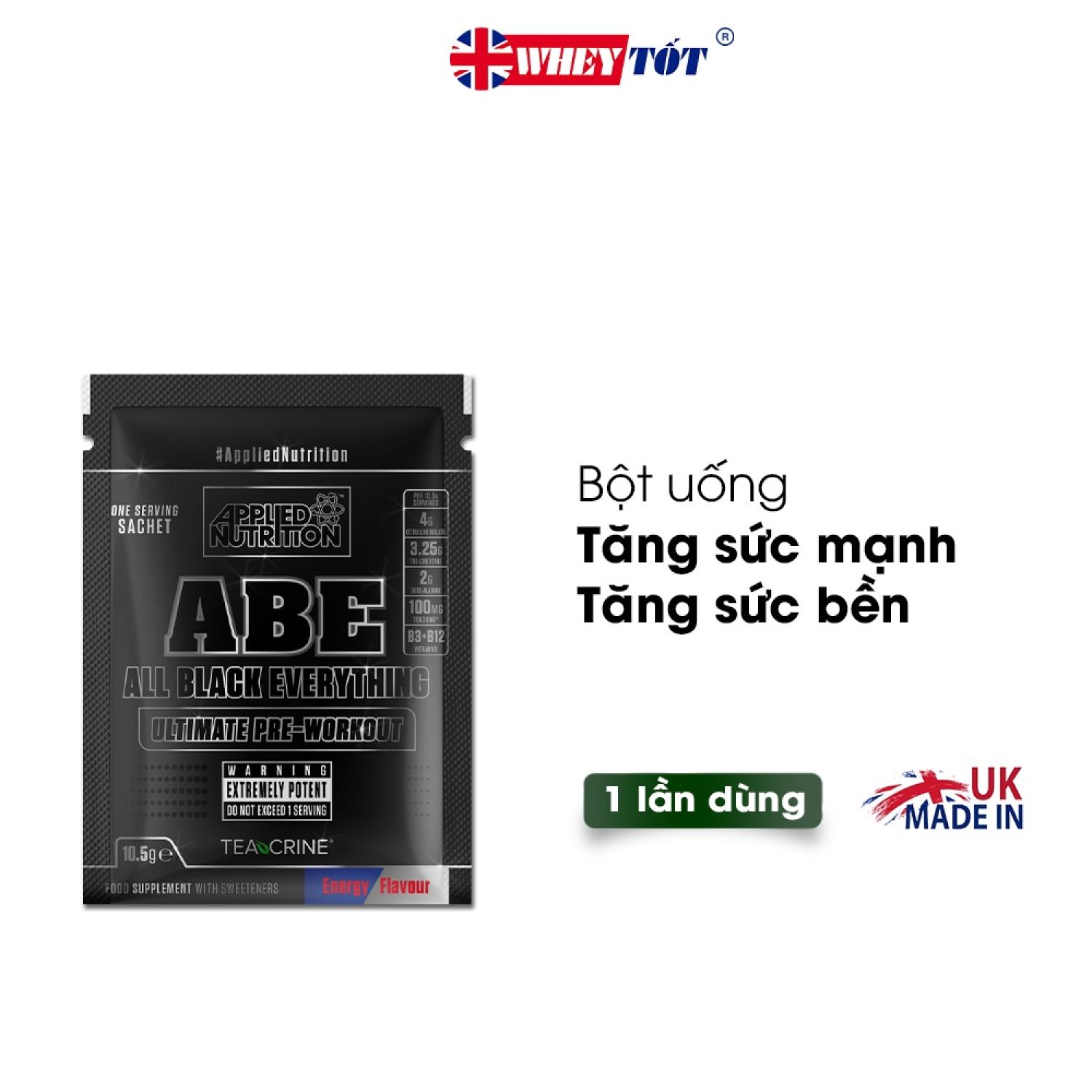 BỘT TĂNG LỰC APPLIED NUTRITION ABE PRE WORKOUT SAMPLE 1 LẦN DÙNG