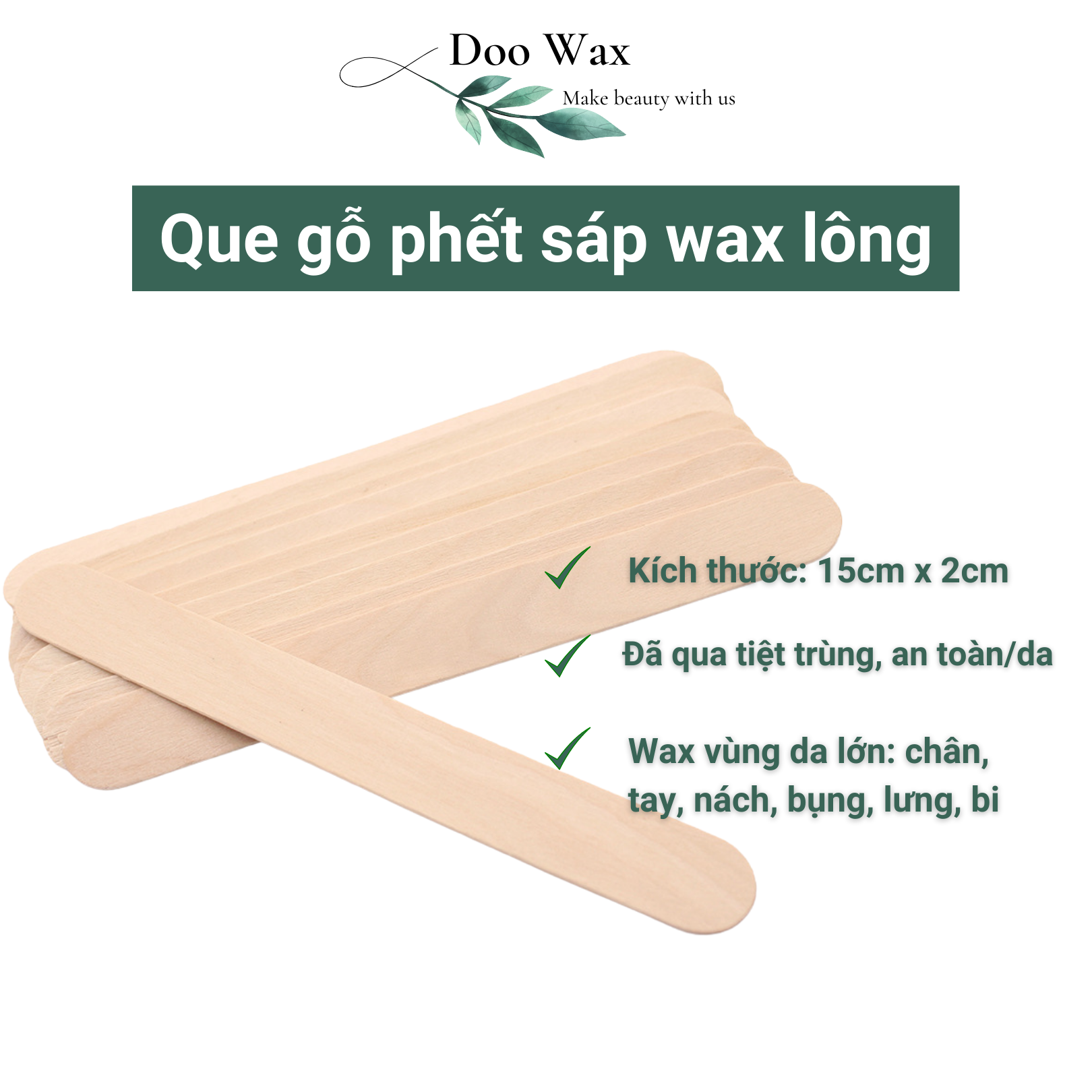 [Nhập RS0822 giảm 30k cho đơn 99k]Que gỗ wax lông triệt lông sạch sẽ gỗ mới không ẩm mốc cứng an toàn cho da