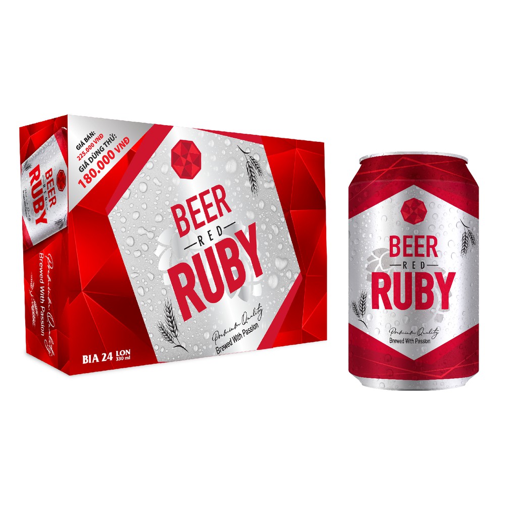 [Siêu thị VinMart] - Thùng 24 lon bia Red Ruby 330ml