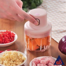 Máy xay mini cầm tay xay thịt gia vị tỏi ớt rau củ kèm dây sạc dung tích 250ml