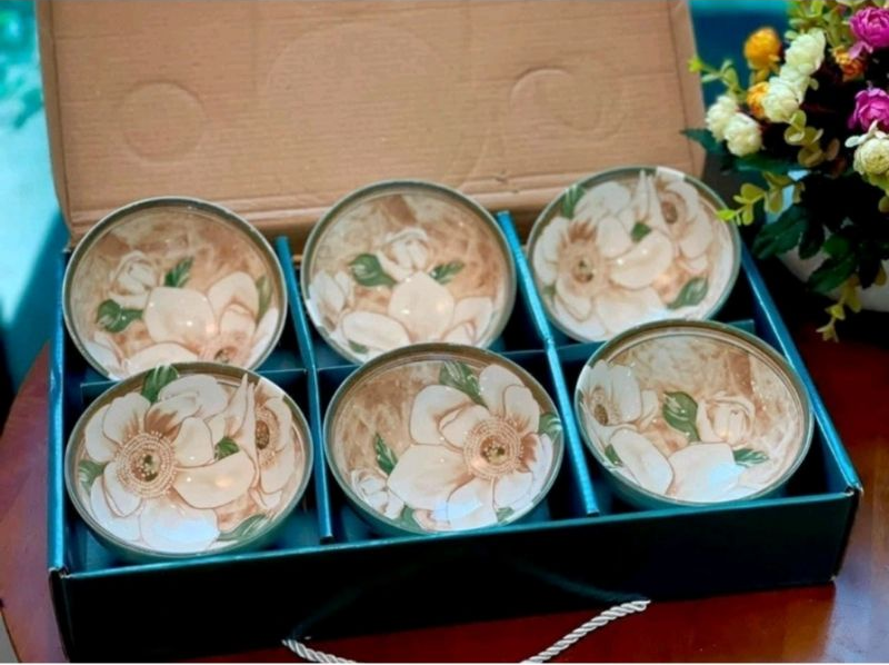 (HCM) Bộ 6 chén đũa hoa trà kèm hộp đựng siêu xinh A10( Nhận Hàng Quay Video Shop Hỗ Trợ Đổi Trả )