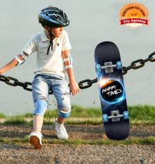 Ván trượt trẻ em thiếu niên có bánh phát sáng Skateboard sành điệu + Bộ bảo vệ tay chân