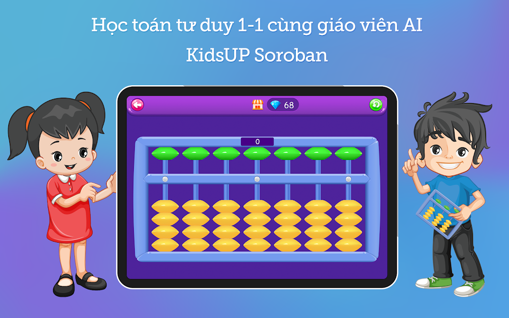 KIDSUP SOROBAN (Trọn đời, 1 năm) - Chương trình học toán SOROBAN NHẬT BẢN - KIDS UP
