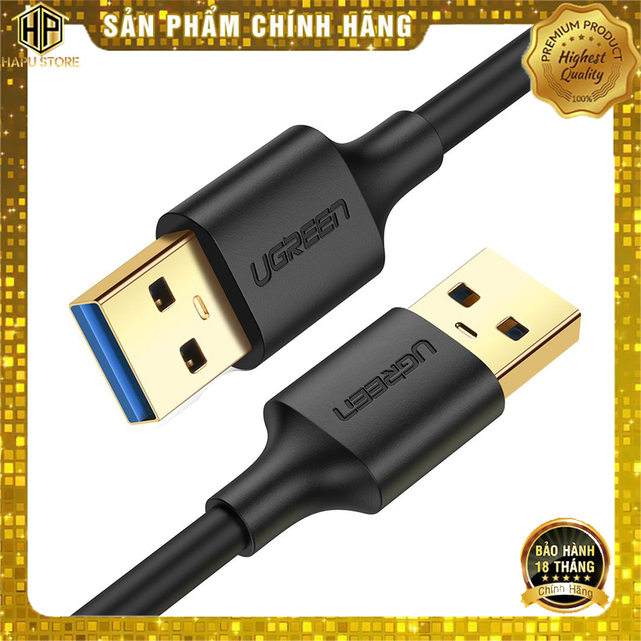 Cáp USB 2 đầu đực Ugreen US128 chuẩn USB 3.0 tốc độ cao chính hãng - Hapustore