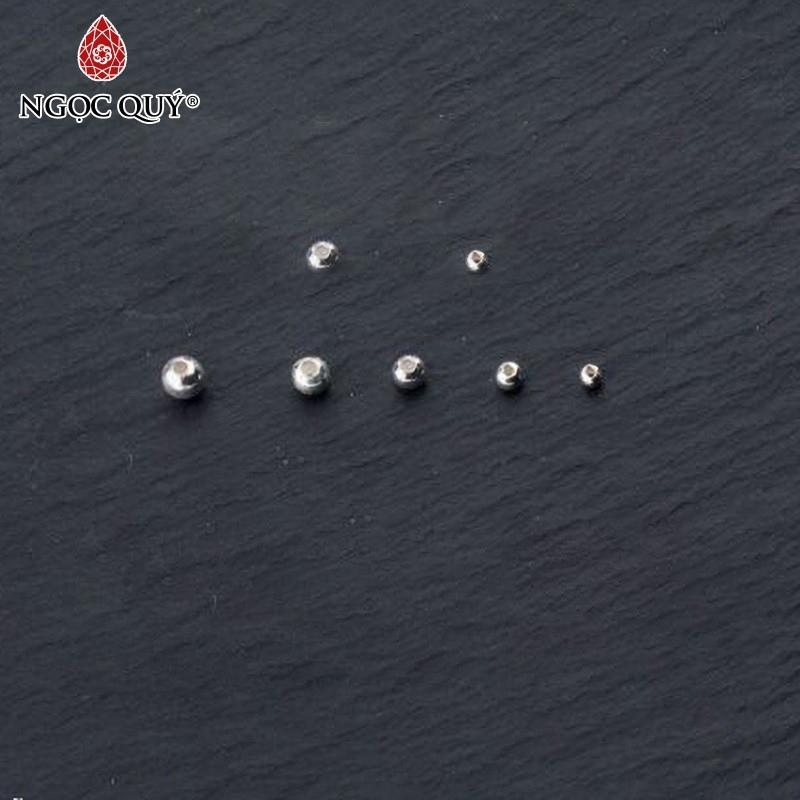 [HCM]Combo 5 bi bạc hạt tròn trơn hạt cườm bạc - Ngọc Qúy Gemstones