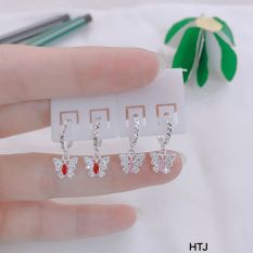 Bông tai bạc trẻ em hình cánh bướm MS45