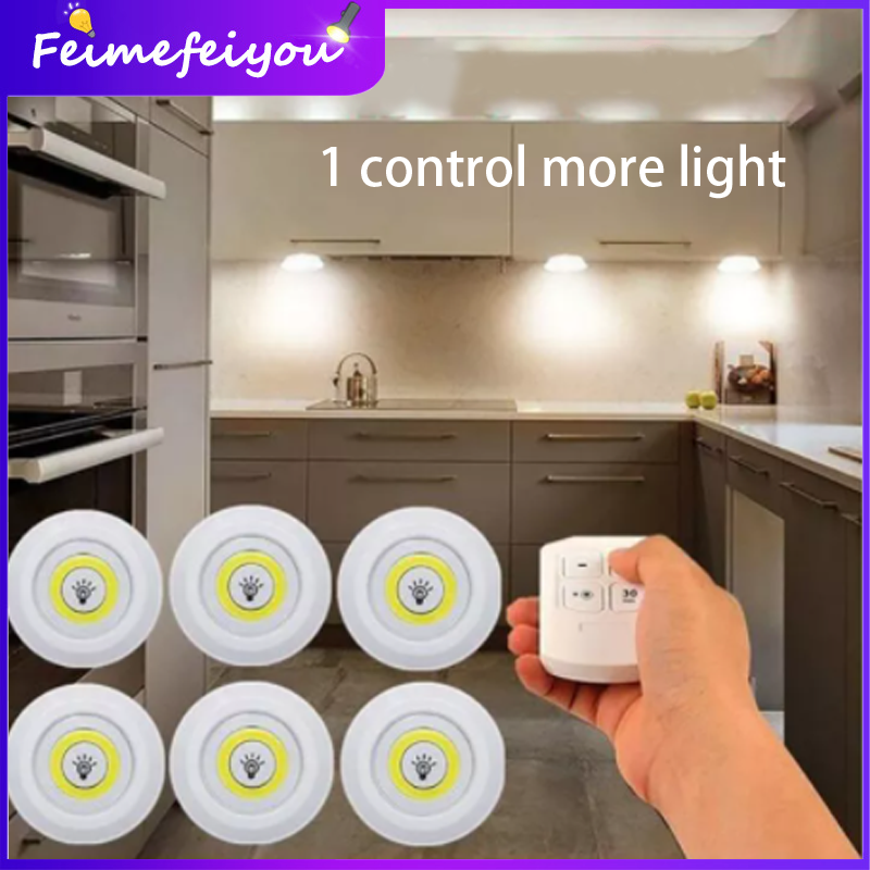 3W Super Bright Cob Dưới ánh sáng tủ Đèn LED điều khiển từ xa không dây Tủ quần áo có thể thay đổi độ sáng Đèn ngủ Trang chủ Phòng ngủ Tủ quần áo Nhà bếp
