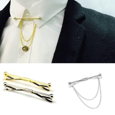 【CW】 GUSLESON 2017 New Collar Pin Tie Men Silver Necktie Bar Clasp Clip