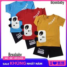 Combo 3 bộ đồ bé trai túi gấu trắng Vải cotton co giãn 4 chiều thấm hút mồ hôi Mực in cap cấp sắc nét