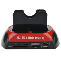 ☌ fa54628730 All in One HDD Docking Station with Multi Card Reader Slot for HDD Enclosure 2.5/3.5 inch SATA/IDE Hard Drive Docking Station