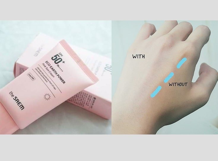 Kem chống nắng The Saem eco earth oower pink sun cream SPF50+ PA++++ 50ml chính hãng The Seam Hàn Quốc