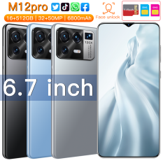 Điện thoại giá rẻ Mi12 Pro Điện Thoại Di Động Chính Hãng Murah Màn Hình Full HD 6.7Inch Điện Thoại Di Động Bộ Nhớ Lớn 16+512GB Hai Thẻ Sim Camera HD 64+32MP Pin 6800mAh điện thoại chính hãng giá rẻ