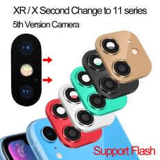 Bdknbu mới hỗ trợ flash Miếng dán kính thứ hai thay đổi để cho Iphone 11 Pro Max trường hợp nhãn dán Máy quay giả ống kính Bìa