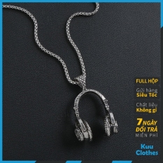 Dây Chuyền Nam Headphone Chain Kuu Clothes Màu Bạc – Dây Chuyền Hình Tai Nghe Titan Không Gỉ