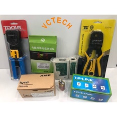 Combo(Kìm mạng xuyên thấu TOOLS+Kìm mạng BOSI+100 hạt xuyên TPlink +100 hạt thường AMP+ Hộp Test mạng)Bộ Thi Công Mạng.. – Combo4