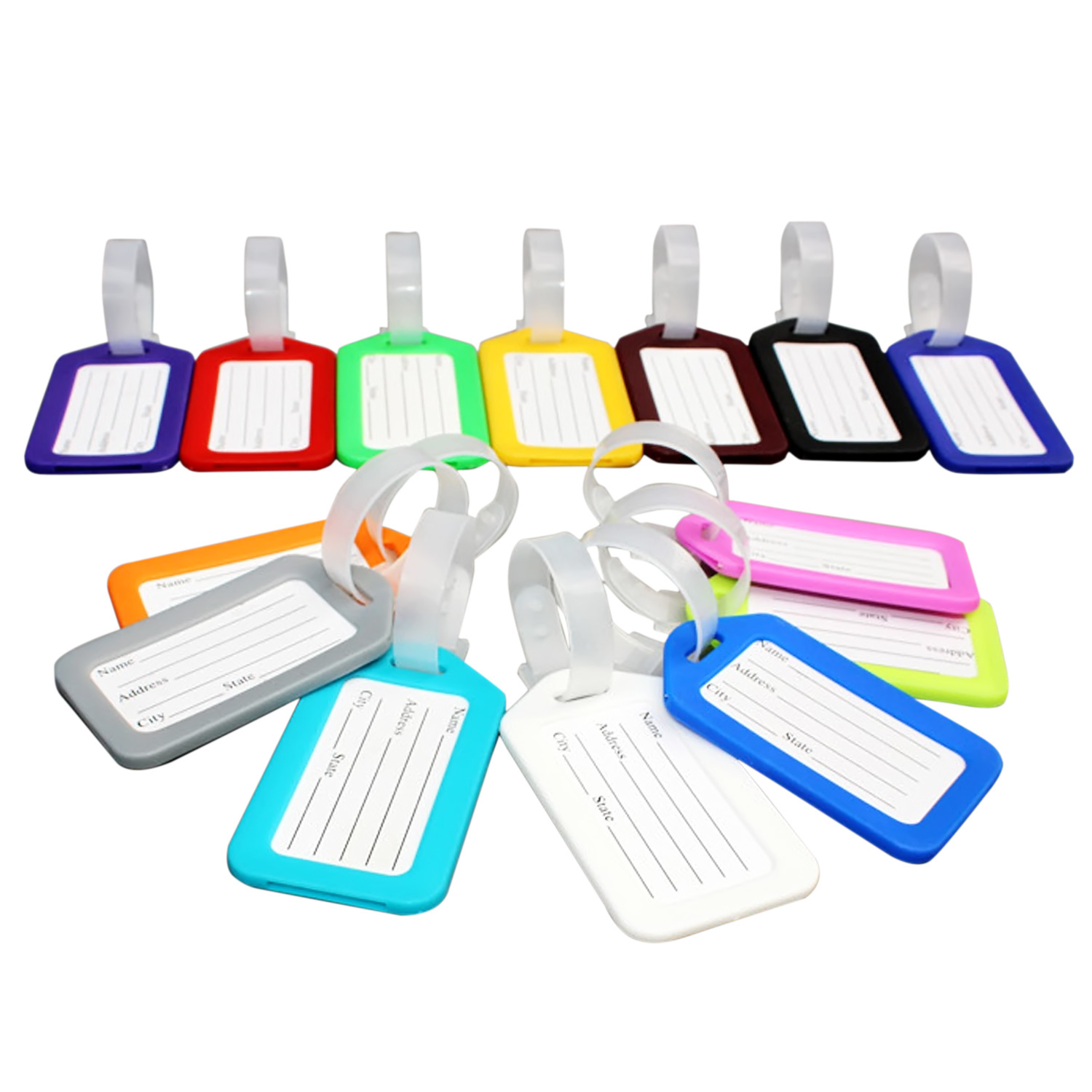 10 PCS Travel Accessories Luggage Hang Tag Identifier with Name Card Random Color (Intl)