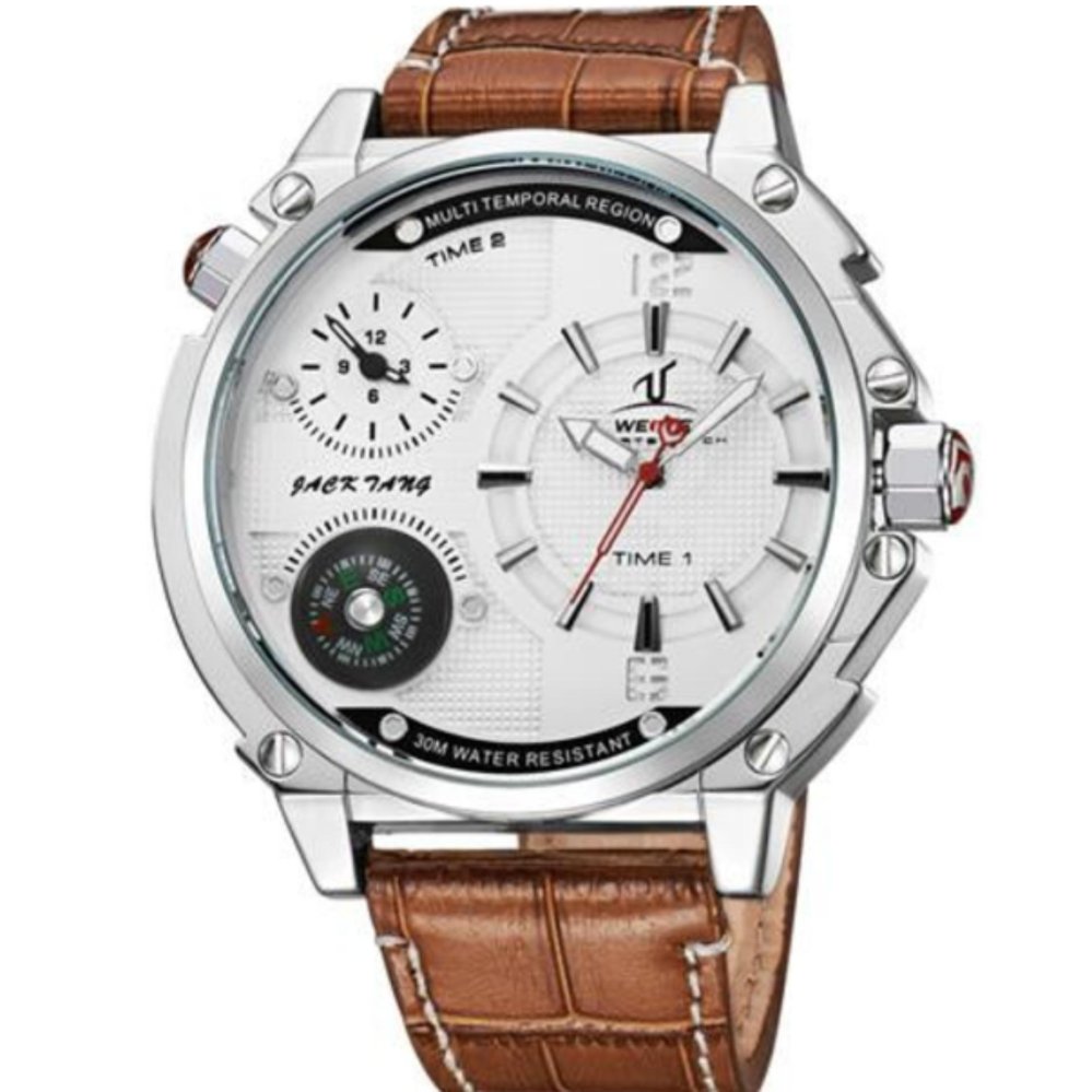 [100% Genuine]WEIDE 1507 Men Watches Top Brand Luxury Men Military Wrist Watches Leather Men Sports Casual Watch Waterproof