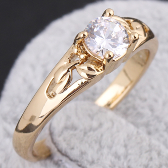 18K Gold Plating Zircon Inlaid Ring 17MM April 2018 - 4 18K Gold Plating Zircon Inlaid Ring 17MM - 4
