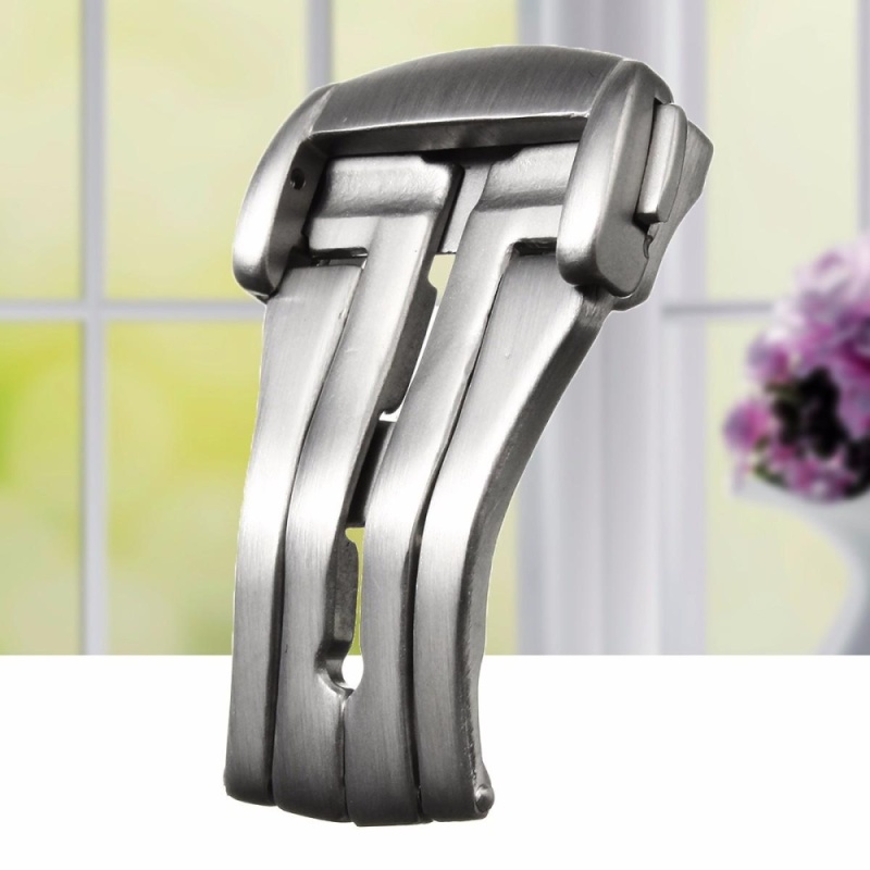 18mm Steel Deployant Folding Buckle Button Watch Strap Clasp For Omega De Ville - intl bán chạy