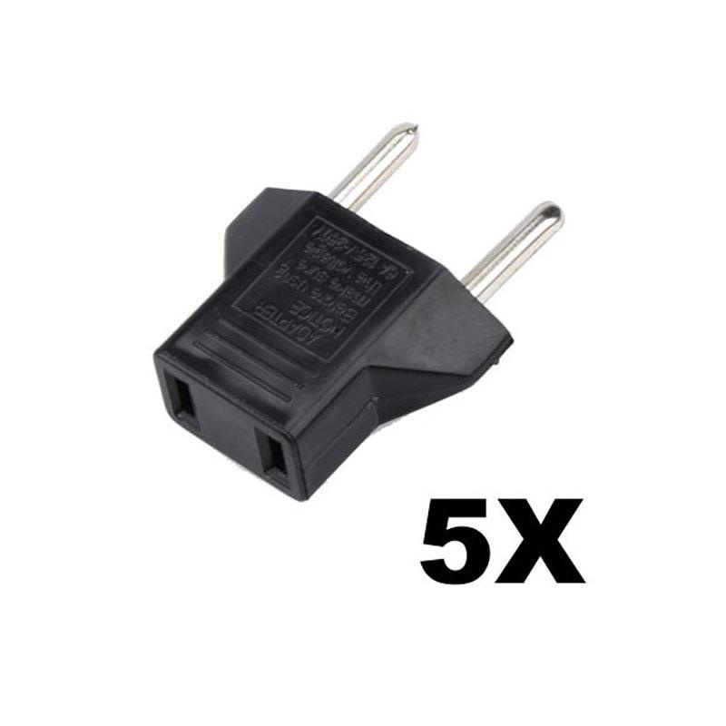5X US to EU AC Power Plug Travel Converter Adapter W - intl