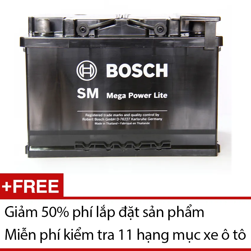 Bình Ắc Quy Xe Hơi Khô BOSCH Xe Kia Sorento Carens Carnival Xăng Dầu