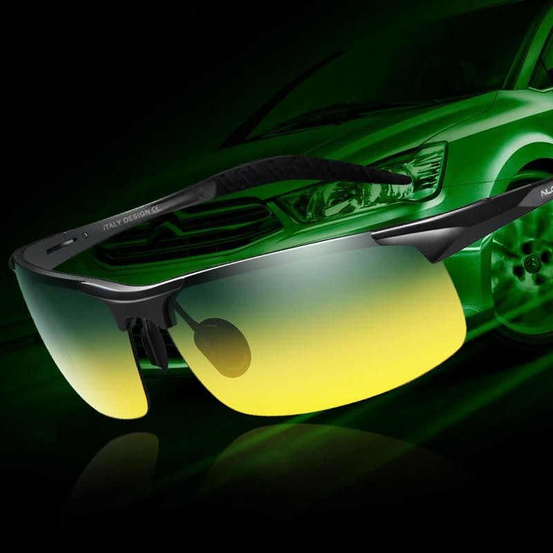 AORON Day & Night Vision Goggles Mens Driving Polarized Brand Sunglasses Car Driver Glasses Anti-glare Light Aluminum Magnesium Alloy Frame...