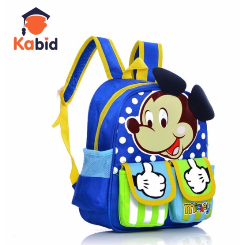 Giá bán Balo cho bé trai Kabid hình Mickey 2 túi dễ thương ( Blue)