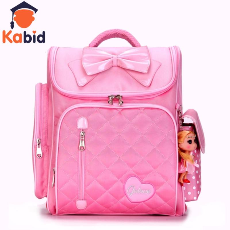 Giá bán Balo chống gù lưng học sinh Golove kèm búp bê xinh xắn ( PINK)