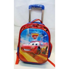 BALO KÉO ,CẶP TÁP TRẺ EM , 14” 3 NGĂN HÌNH CHIẾC XE HƠI CAR (MCQUEEN) 3D NỔI MÀU XANH VIỀN ĐỎ ( BÁNH XE CÓ ĐÈN LED) DÀNH CHO TRẺ EM , HỌC SINH , BÉ TRAI – 620CAR15721