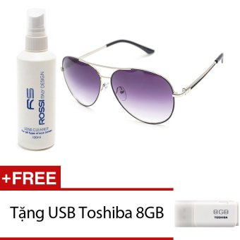 Bộ 1 kính mát nam và 1 chai nước rửa kính MKH 7011 (Đen khói) + Tặng 1 USB Toshiba...