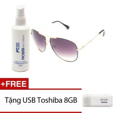 Bộ 1 kính mát nam và 1 chai nước rửa kính MKH XL1104 (Đen khói) + Tặng 1 USB Toshiba 8GB