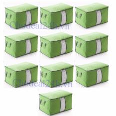 Bộ 10 túi vải không dệt size lớn đựng quần áo chăn mền