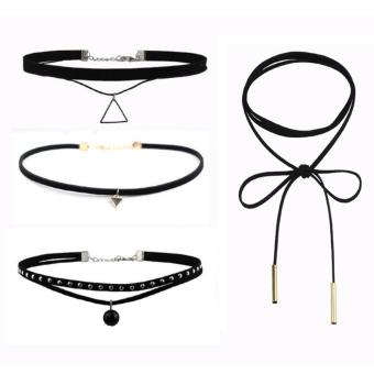 Bộ 4 chiếc vòng cổ ren Tattoo choker  