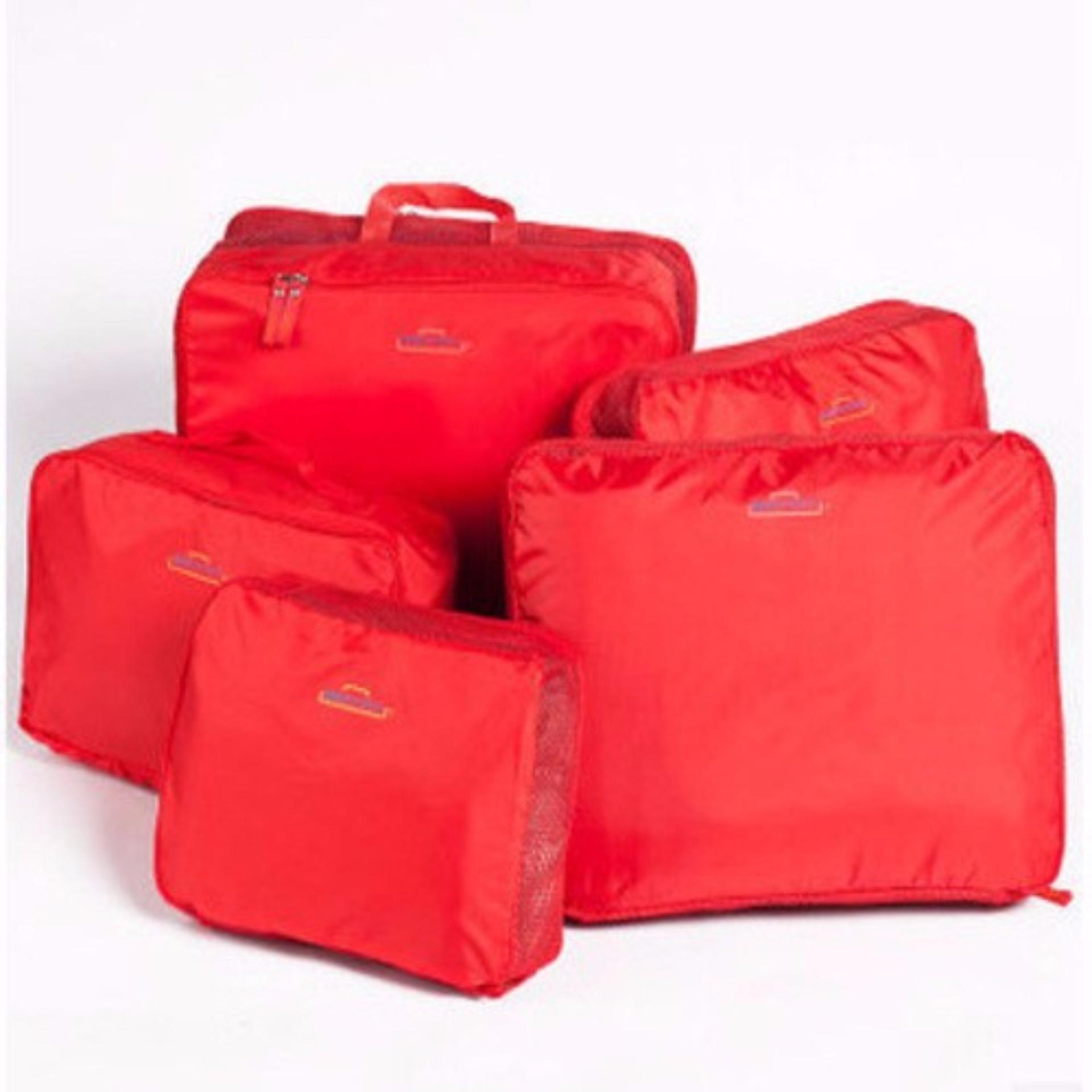 Bộ 5 Túi Du Lịch Bags In Bag Giúp Gọn Hành Lý (ĐỎ)