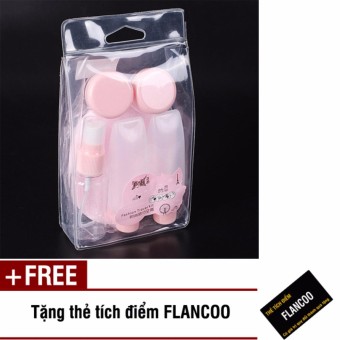 Bộ chiết mỹ phẩm du lịch 7 món Flancoo S1231 (Hồng) + Tặng kèm thẻ tích điểm Flancoo  