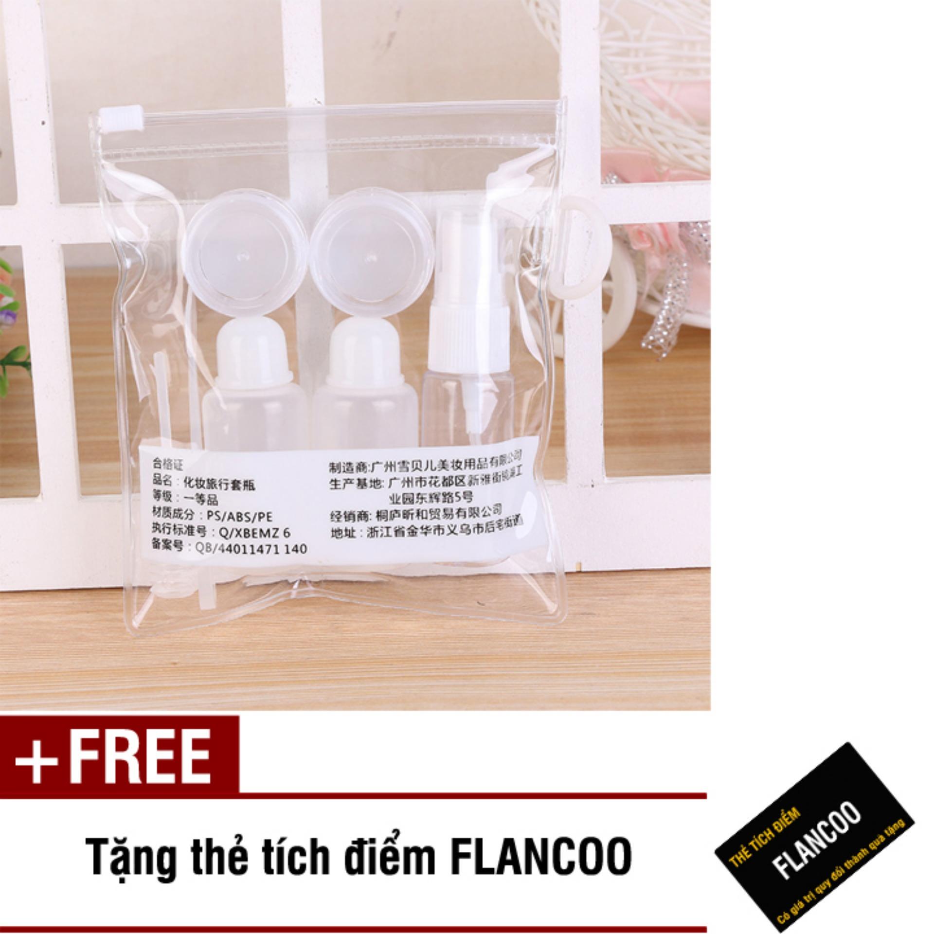 Bộ chiết mỹ phẩm du lịch 7 món Flancoo S1261 (Trắng) + Tặng kèm thẻ tích điểm Flancoo