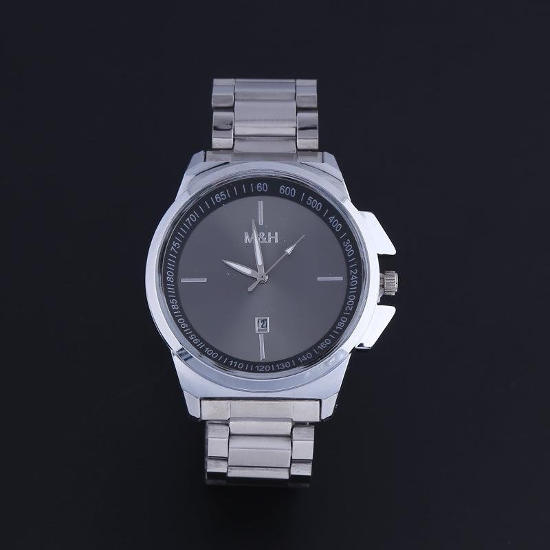 Bounabay Brand Men's Fashion Casual Alloy Strap Calendar Display Quartz Wrist Watch - intl