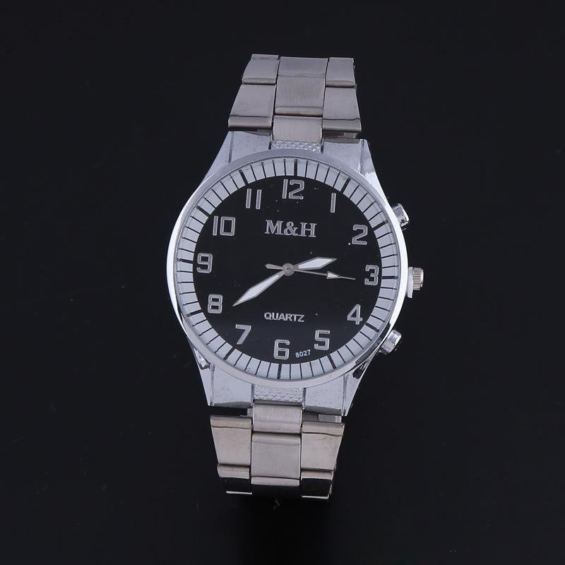 Bounabay Brand Men's Simple Atmosphere 12 Digit Dial Alloy White Strap Quartz Wrist Watch - intl