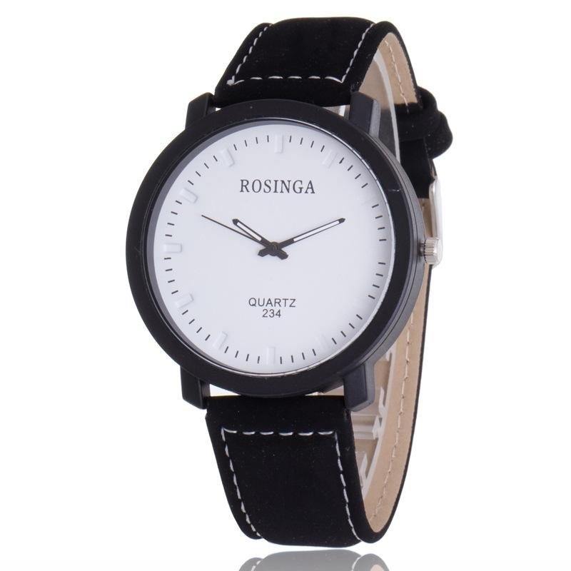 Bounabay Brand Men's Simple Atmosphere PU Leather Strap Quartz Wrist Watch - intl