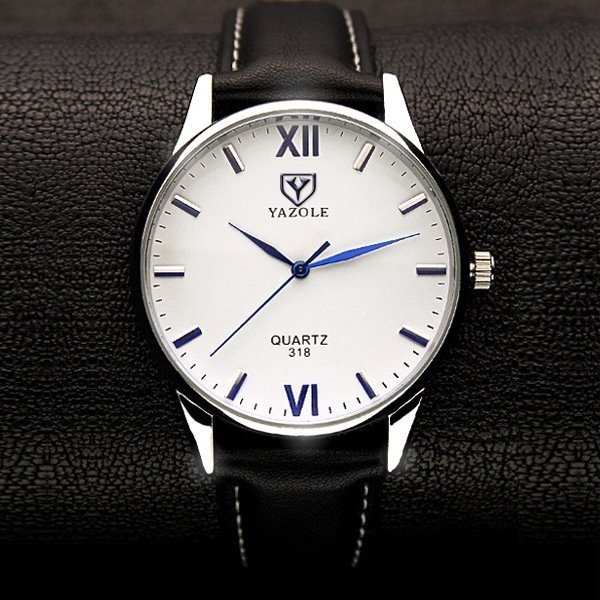 Bounabay Brand Watch 318 Simple Fashion Roman striped quartz watch Blue Glass male Wristwatches - intl