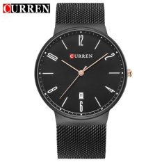 Bounabay Brand Watch Curren Mens Watches Luxury Mesh Strap Fashion Casual Quartz Ultra Thin Gold Watches Male Sports Wristwatch 8257 – intl