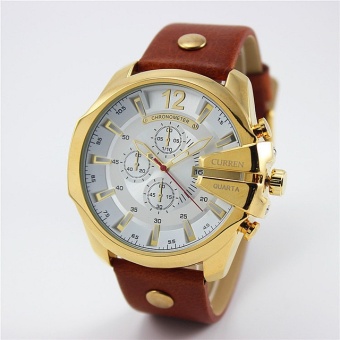 Bounabay Brand Watch Luxury Popular Blue Watches Quartz Gold Watches Men Clock Male Watch 8176 - intl  