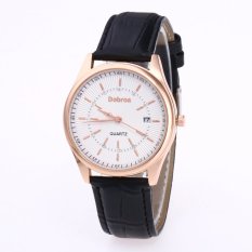 Bounabay Brand Watch The scale of Leather Watchband decorative metal fashion men’s casual calendar quartz watch – intl