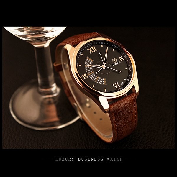 Bounabay New Watch Three Seconds Needle Male Luxury Brands High-end Fashion Elite Business Quartz Men Watches - intl