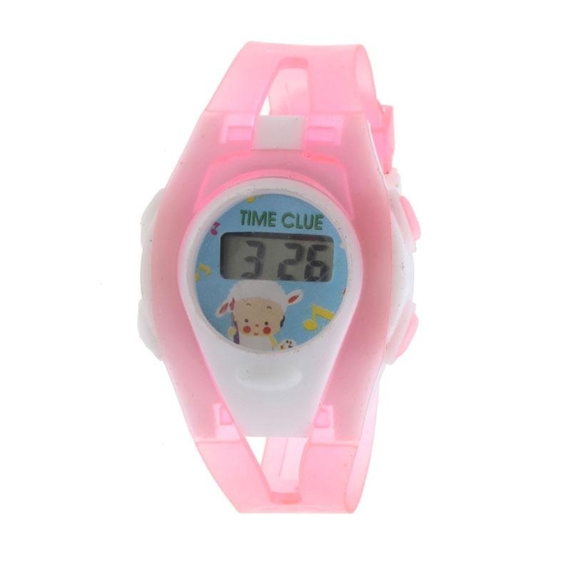 Boy Girl Student Sport Time Electronic Digital LCD Wrist Watch Pink - intl bán chạy