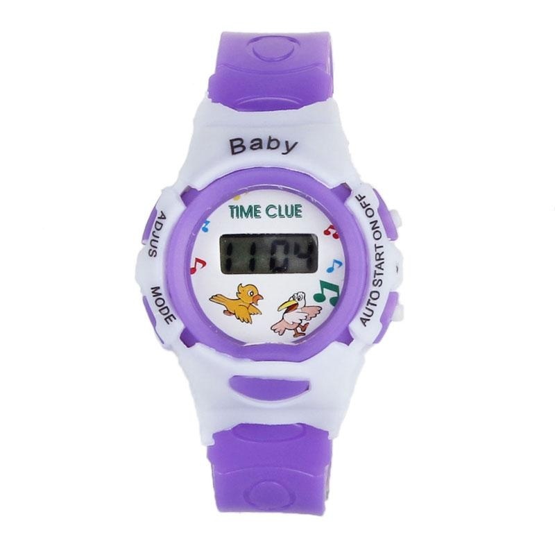 Boys Girls Students Time Electronic Digital Wrist Sport Watch Purple - intl bán chạy
