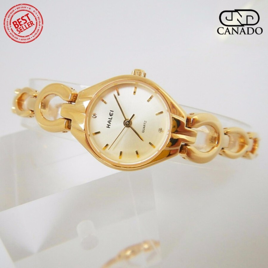CANADO Đồng Hồ Nữ HALEI Saphiare Ladies Luxury Watch HL5006 Chống Xước – Chống Nước (Vàng)