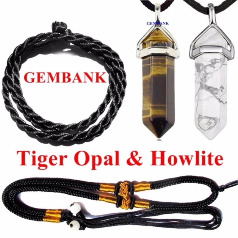 Cặp Đá Opal Mắt Hổ -Howlite Tự Nhiên Kèm Vòng Cổ STONE BANK